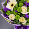 Черничный пломбир – букет из гербер и кустовых хризантем 3